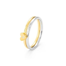 Secrecy Bague T-14 LOVE en argent sterling recyclé, plaqué or 18K, taille 14