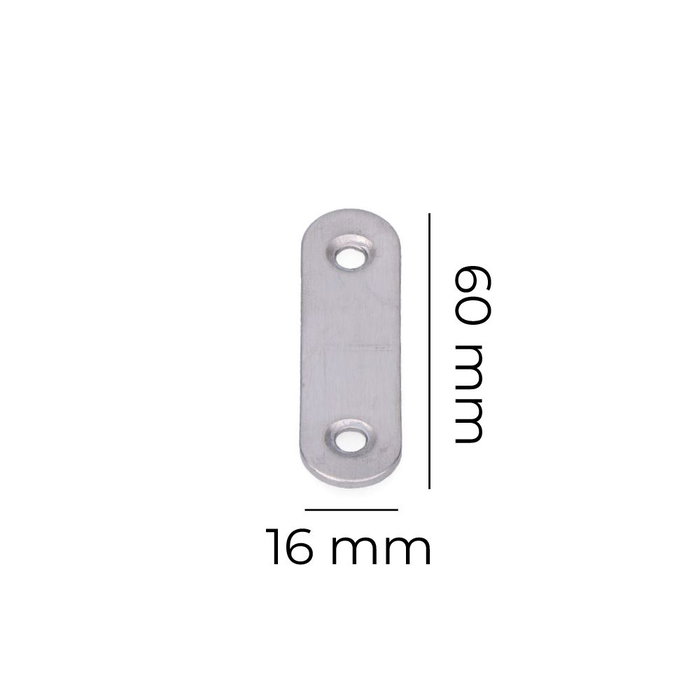 Edm Plaque de jonction droite en acier inoxydable 57 x 16 x 1,5 mm