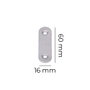 Edm Plaque de jonction droite en acier inoxydable 57 x 16 x 1,5 mm