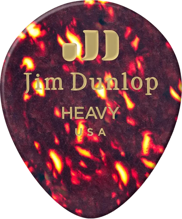 DUNLOP Pack 12 Púas Genuine Celluloid Teardrop Shell - Heavy