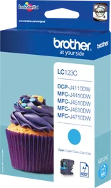 Brother LC123C Cartouche d'encre cyan, jusqu'à 600 pages