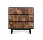 GINER Y COLOMER Commode 3 tiroirs en bois de sheesham et manguier avec système push, design contemporain, finition wengué et noyer, 82x40x85 cm