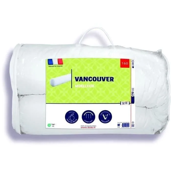 Dodo Traversin VANCOUVER 160 cm - Toucher peau de pêche et garnissage moelleux en polyester VOLUPT'AIR pour un sommeil réparateur