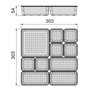 Emuca Kit de 10 seaux organisateurs Cube pour tiroirs, Plastique, Transparent