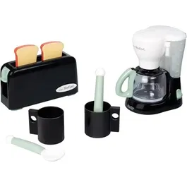 Smoby Set Petit Déjeuner Tefal - Grille-pain, Cafetière Express et Tasses avec Cuillères, Jouet Cuisine Enfant Dès 3 Ans