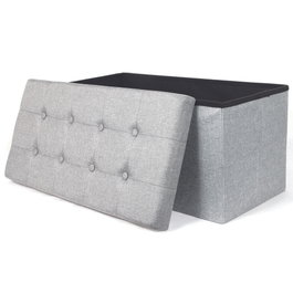 Home Deco Factory Pouf et Banc Pliable Gris Clair