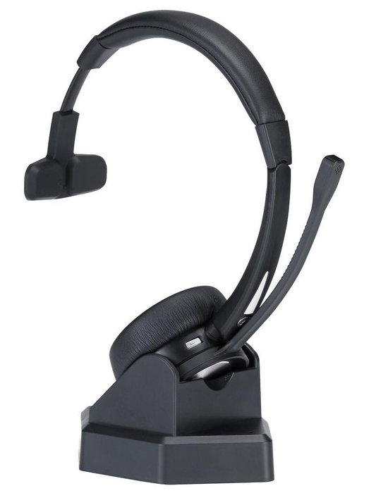 ProXtend Sonnet Casque sans fil professionnel Bluetooth avec chargeur dock - Réduction de bruit, oreillettes confortables, double connexion, autonomie 20h - Noir