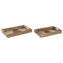 Jeux de plateaux Home ESPRIT Naturel Bois de manguier 43,5 x 27 x 5,5 cm (2 Unités)