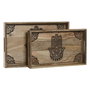 Jeux de plateaux Home ESPRIT Naturel Bois de manguier 43,5 x 27 x 5,5 cm (2 Unités)
