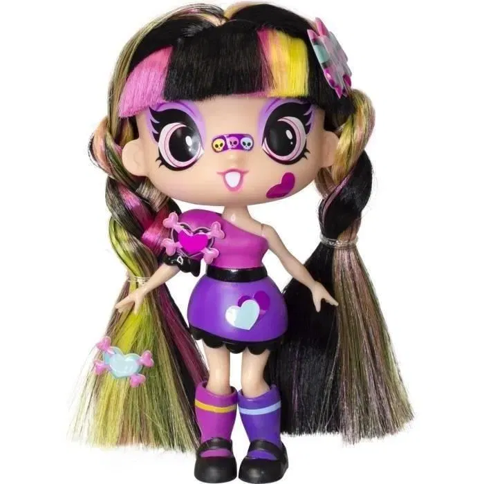 Lansay Decora Girlz - Poupée Luna à personnaliser - 12,7 cm - Modèle 55103 - Jeu de poupées fashion avec stickers et accessoires - 8 personnages à collectionner