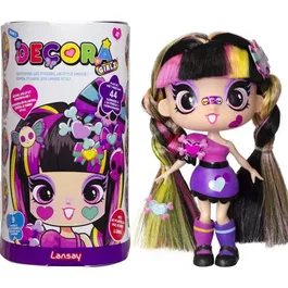 Lansay Decora Girlz - Poupée Luna à personnaliser - 12,7 cm - Modèle 55103 - Jeu de poupées fashion avec stickers et accessoires - 8 personnages à collectionner