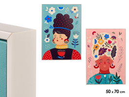 GIFTDECOR Tableau Femme Couleurs Assorties 50x70cm