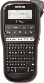 Brother PT-H110 Imprimante d'étiquettes portable noir, design ergonomique, clavier QWERTY, écran LCD