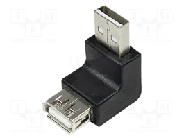 LOGILINK Adaptateur USB 2.0 Socle USB A vers Prise USB A Angulaire Noir