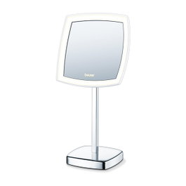 Beurer BS-99 Miroir cosmétique avec éclairage LED intensif et 5 niveaux de grossissement pour soins du visage, arrêt automatique