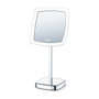 Beurer BS-99 Miroir cosmétique avec éclairage LED intensif et 5 niveaux de grossissement pour soins du visage, arrêt automatique