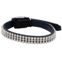 Aime Collier pour chat noir avec strass et grelot argenté