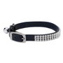 Aime Collier pour chat noir avec strass et grelot argenté