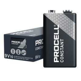 Procell Boîte de 10 piles alcalines industrielles 6LR61 (9V)
