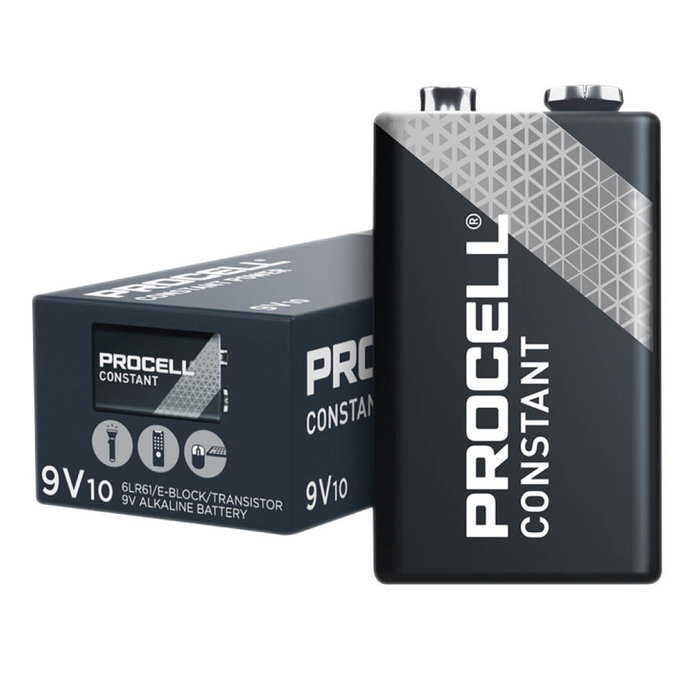 Procell Boîte de 10 piles alcalines industrielles 6LR61 (9V)