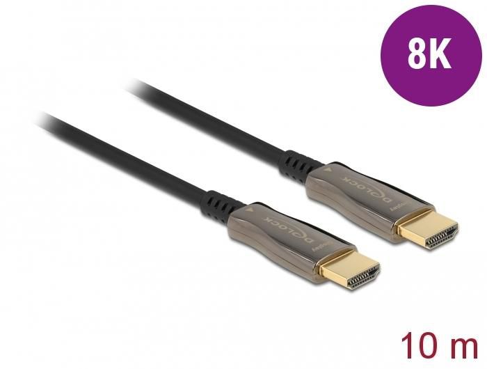 Delock Cable optique actif HDMI 8K 60 Hz, pour connexion longue distance, 10 mètres Delock Cable optique actif HDMI 8K 60 Hz, pour connexion longue distance, 10 mètres