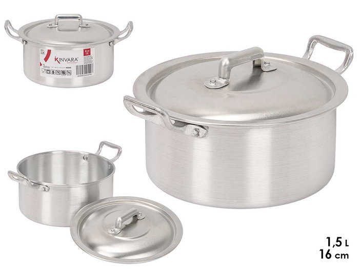 KINVARA Cacerola en aluminium 16 cm, 1,5 L, Plata KINVARA Cacerola en aluminium 16 cm, 1,5 L, Plata