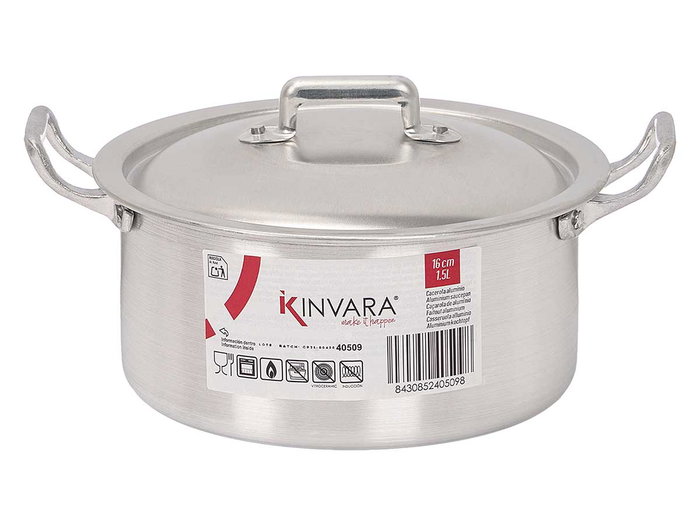 KINVARA Cacerola en aluminium 16 cm, 1,5 L, Plata KINVARA Cacerola en aluminium 16 cm, 1,5 L, Plata