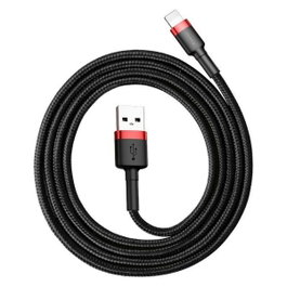 BASEUS Câble High Speed USB 2.0 USB A vers Apple Lightning, 2m, noir et rouge