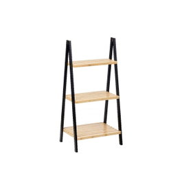 BERILO Étagère d'escalier à 3 niveaux en bambou noir
