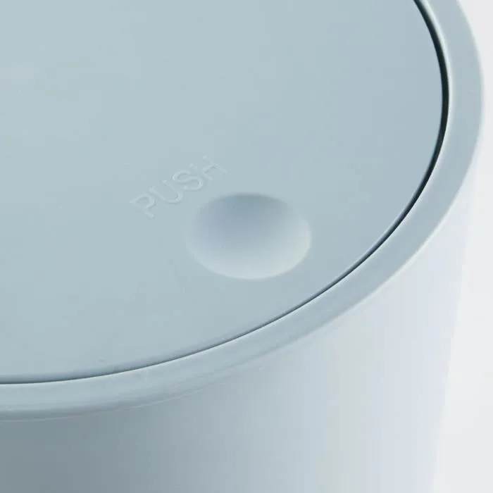 Today Poubelle de Salle de Bain UTILITY 8,5 L - Couvercle Poussoir - Polypropylène - Bleu - Ø 21 x H 29 cm - Compacte et sans Odeurs