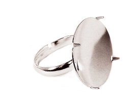 Innspiro Anneaux métalliques ajustables avec base griffes, argentés, 20mm