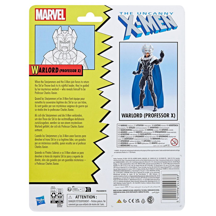 Hasbro Marvel Warlord Professor X The Uncanny X-Men Figurine Articulée 15 cm avec Tête et Mains Alternatives - F9084 - Version Multilingue - À partir de 4 ans