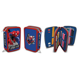 KIDS LICENSING - Plumier Double à Thème Spiderman Marvel - Dimensions: 19 x 12.5 x 6.5 cm