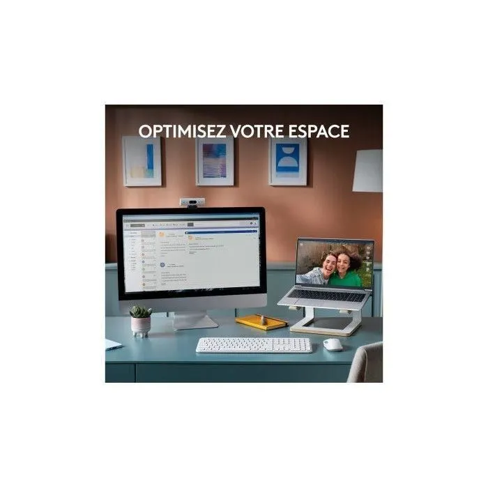 Logitech MK950 Signature - Ensemble Clavier et Souris Sans Fil Bluetooth AZERTY Blanc - Touches Personnalisables et Confort Optimal