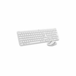 Logitech MK950 Signature Slim - Ensemble Clavier et Souris Sans Fil - Blanc cassé - AZERTY