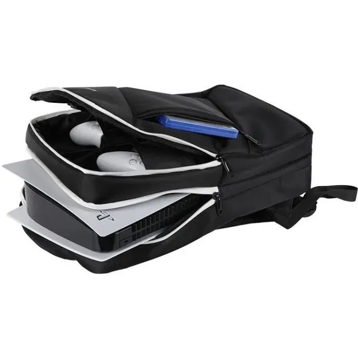 Konix Mythics Titan - Sac à dos de transport 16 L en nylon pour console PS5 et accessoires - Noir et blanc - Pour adulte