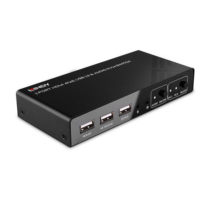 Lindy Switch KVM HDMI 4K60, USB 2.0 & Audio, 2 ports Lindy Switch KVM HDMI 4K60, USB 2.0 & Audio, 2 ports