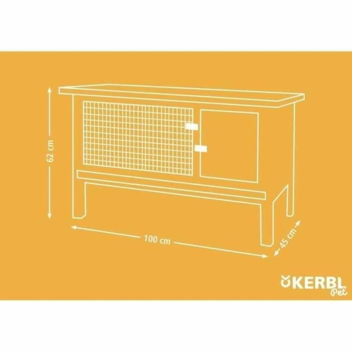 Kerbl Clapier d'extérieur Fred 100x45x62 cm en bois