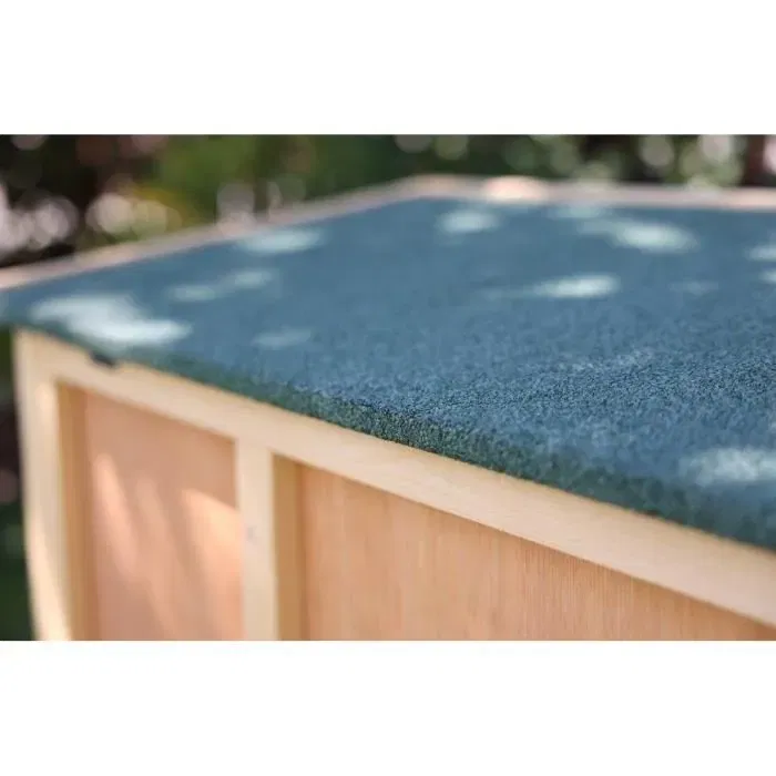 Kerbl - FRED - Clapier d'extérieur en bois pour lapins et cochons d'Inde - 100 cm x 45 cm x 62 cm - Toit ouvrant et système de sécurité