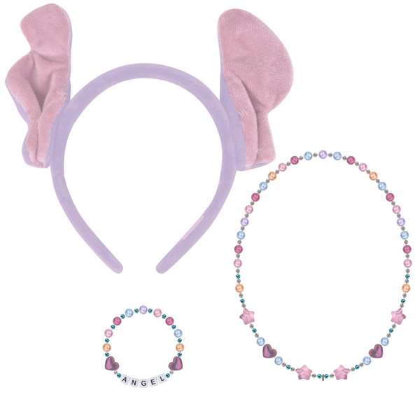 Cerdá - Lot de 3 kits de bijoux fantaisie à motif Stitch, 12.5 x 19.0 x 0.1 cm - Couleur lilas
