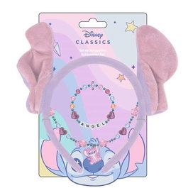 Cerdá - Lot de 3 kits de bijoux fantaisie à motif Stitch, 12.5 x 19.0 x 0.1 cm - Couleur lilas
