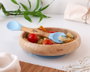 KioKids Set de vaiselle bébé en bambou et silicone bleu avec cuillère-fourchette 2 en 1 et ventouse antidérapante - Collection Ecofriendly pour +4 mois