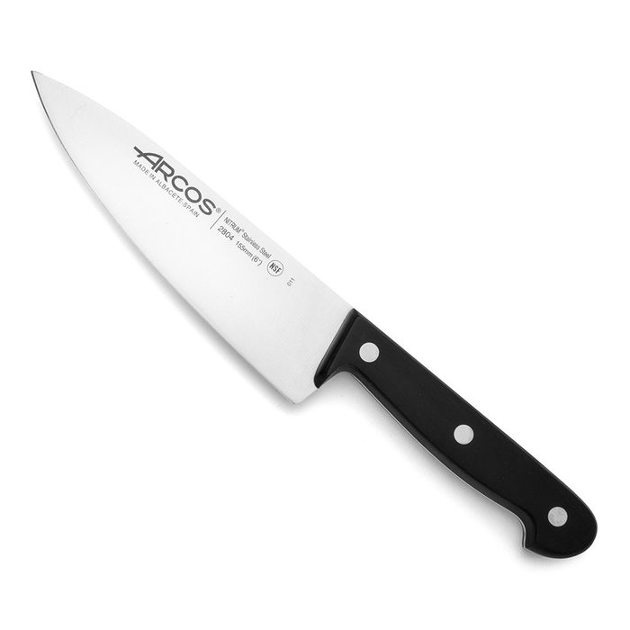 Couteau de cuisine Arcos serie universal Noir Acier 15,5 cm 6" Couteau de cuisine Arcos serie universal Noir Acier 15,5 cm 6"
