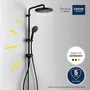 GROHE Colonne de Douche avec Inverseur Manuel Système Vitalio Start 250 et Douchette 110 - Noir Mat - 266802431 - Économie d'Eau