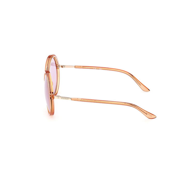 Guess Gafas GU7887 Lunettes de Soleil Femme Rondes Monture Orange Verres Violet