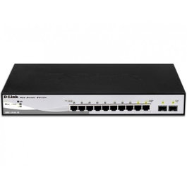 D-Link Switch Gestionnable L2 8 Ports Gigabit + 2 SFP 1U Noir Gris