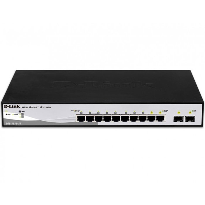 D-Link Switch Gestionnable L2 8 Ports Gigabit + 2 SFP 1U Noir Gris D-Link Switch Gestionnable L2 8 Ports Gigabit + 2 SFP 1U Noir Gris