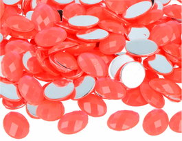 Innspiro Gemas decorativas acrílicas oval rosa fluor 13x18mm, 500u
