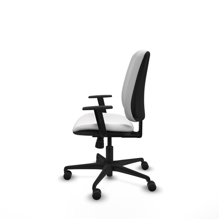PIQUERAS Y CRESPO Chaise Alares Synchro Tissu Blanc Base Nylon Noir Accoudoir 1D PIQUERAS Y CRESPO Chaise Alares Synchro Tissu Blanc Base Nylon Noir Accoudoir 1D