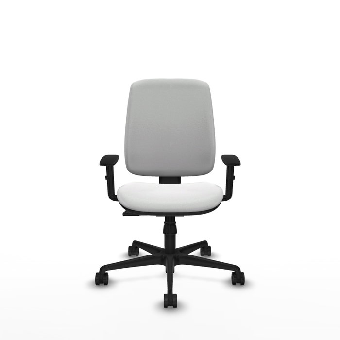 PIQUERAS Y CRESPO Chaise Alares Synchro Tissu Blanc Base Nylon Noir Accoudoir 1D PIQUERAS Y CRESPO Chaise Alares Synchro Tissu Blanc Base Nylon Noir Accoudoir 1D